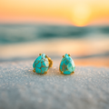 Mediterranean Tears β Turquoise Stone Stud Earrings