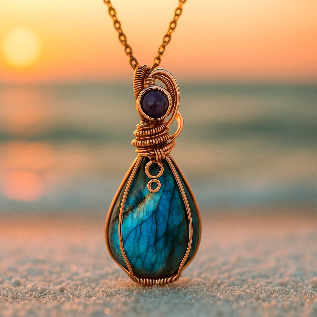 Antique Mermaid β Golden necklace with handmade pendant