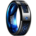 Blue Carbon Fiber Tungsten Ring