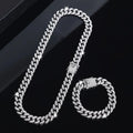 2pcs Cuban Link Chain Necklace & Bracelet Set – Unisex Hip-Hop Jewelry