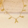 Bamboo Letter Necklace with Starfish and Shell