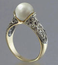 Vintage Pearl Golden Ring