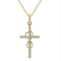 Diamond Alloy Cross Pendant Necklace