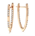 Rose Gold Zircon Inlaid Earrings