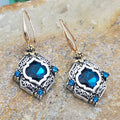 Blue Crystal Retro Earrings