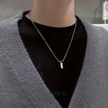 Men's Stainless Steel Snake Bone Pendant Necklace
