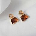 1+1 Offer: Elegant Desert Crystal Earrings in Gold
