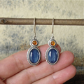 1+1 Offer: Vintage Blue Crystal Earrings