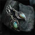 1+1 Offer: Vintage earrings made of blue opal in silver
