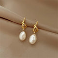 1+1 Offer: Elegant Baroque Pearl Earrings in Gold