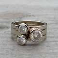 Vintage Ring "Triple" with Zirconia