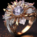 Exotic Violet Blossom Ring