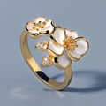 White Blossom Gold Ring