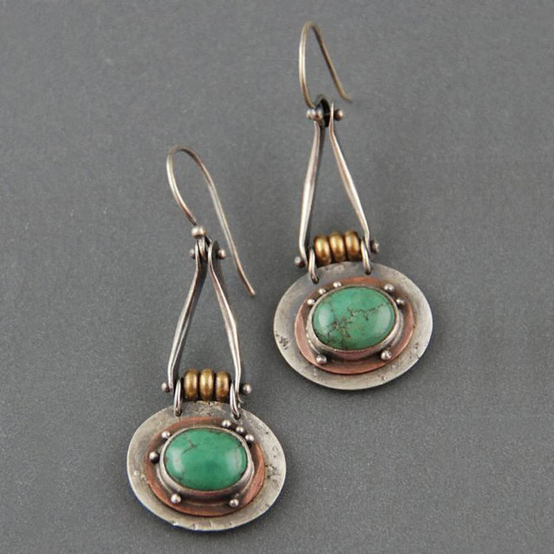 1+1 Offer: Earrings with turquoise stone