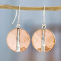 Vintage rose silver round brilliant earrings
