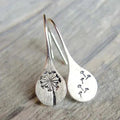 1+1 Offer: Dandelion Leaf Earrings made of Silver