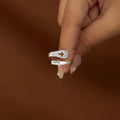 Silver Faith Cross Zircon Ring