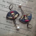 1+1 Offer: Boho Earrings with Pearls and Red Crystal