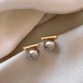 1+1 Offer: Elegant Dark Pearl Earrings in Gold