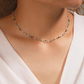 Multicolored gold-plated pebbles necklace