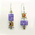 1+1 Offer: Vintage Lila Stein Old Earrings