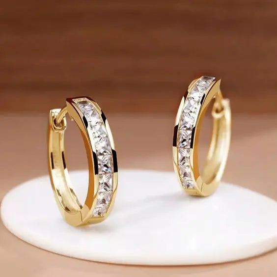 1+1 Offer: Elegant Gold and Crystal Earrings